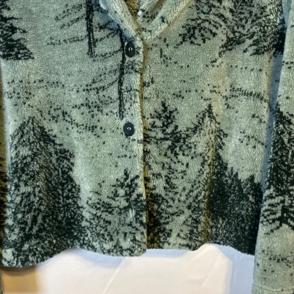 Artisan Sunchein Forest Print Fleece Lodgecore Jacket Made in USA Size Large - Picture 6 of 10